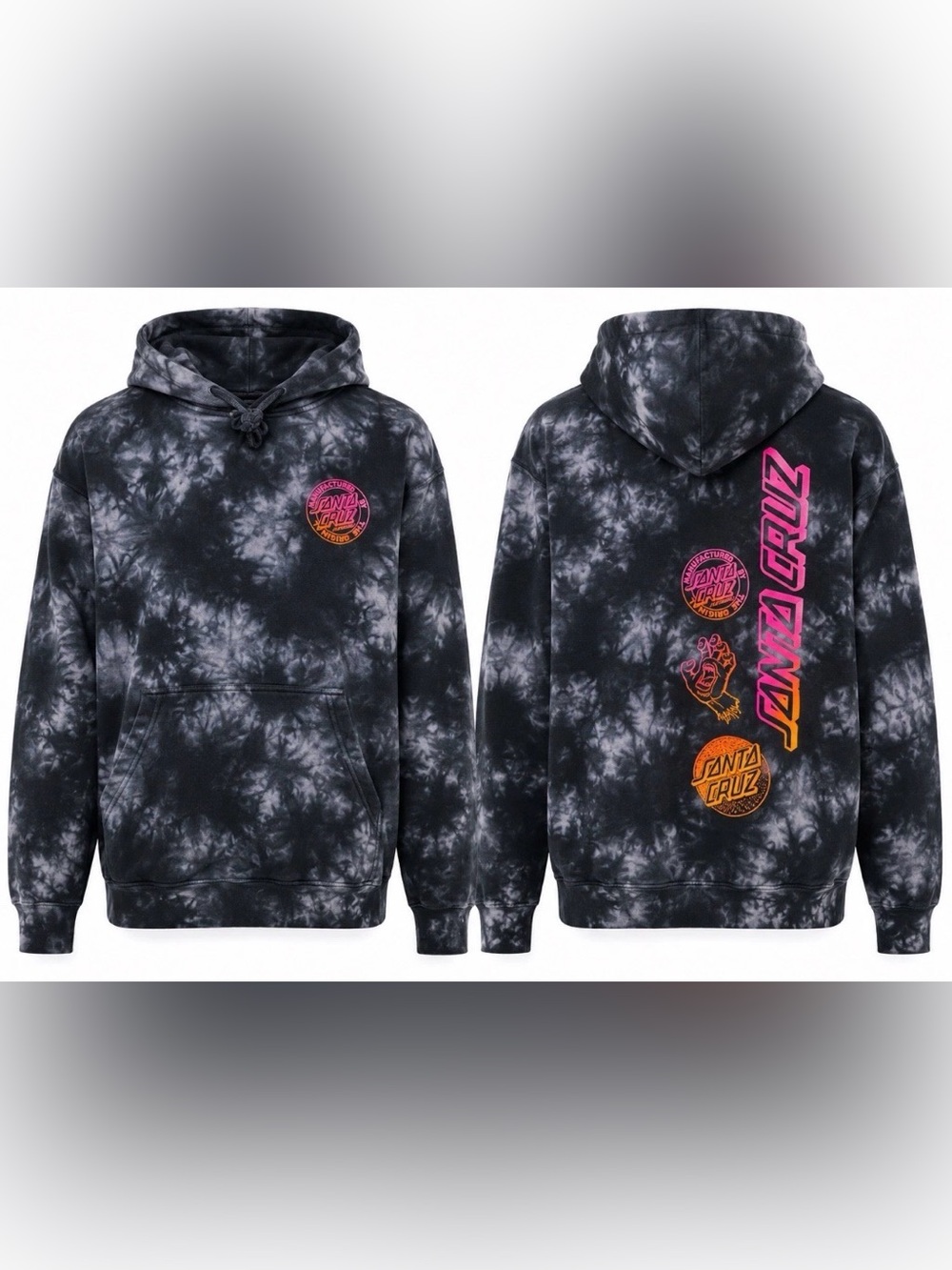 Santa Cruz Hoodie Mens Large Tie Dye Pullover Skateboard Fleece  B10#18